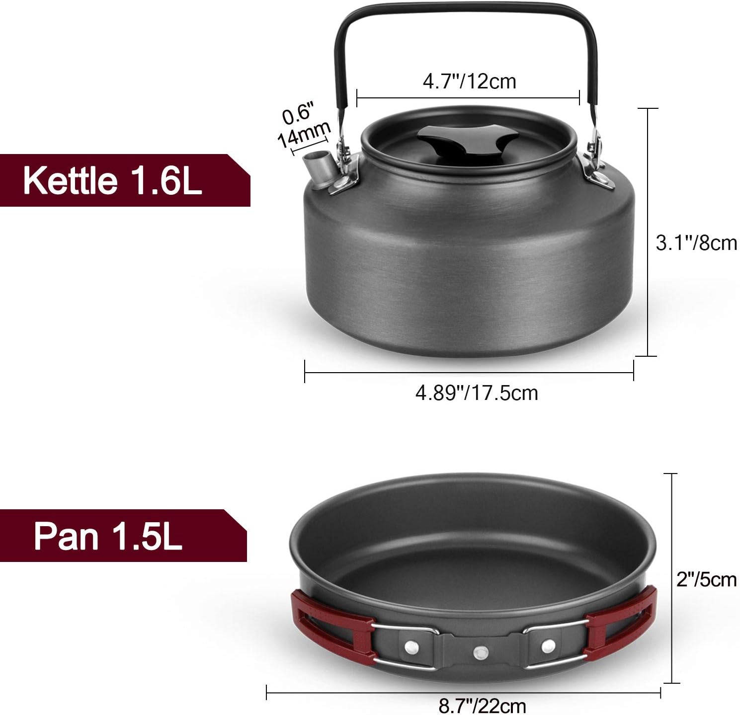 Portable Camping Cookware Set with Hanging Storage Bag for Outdoor Cooking