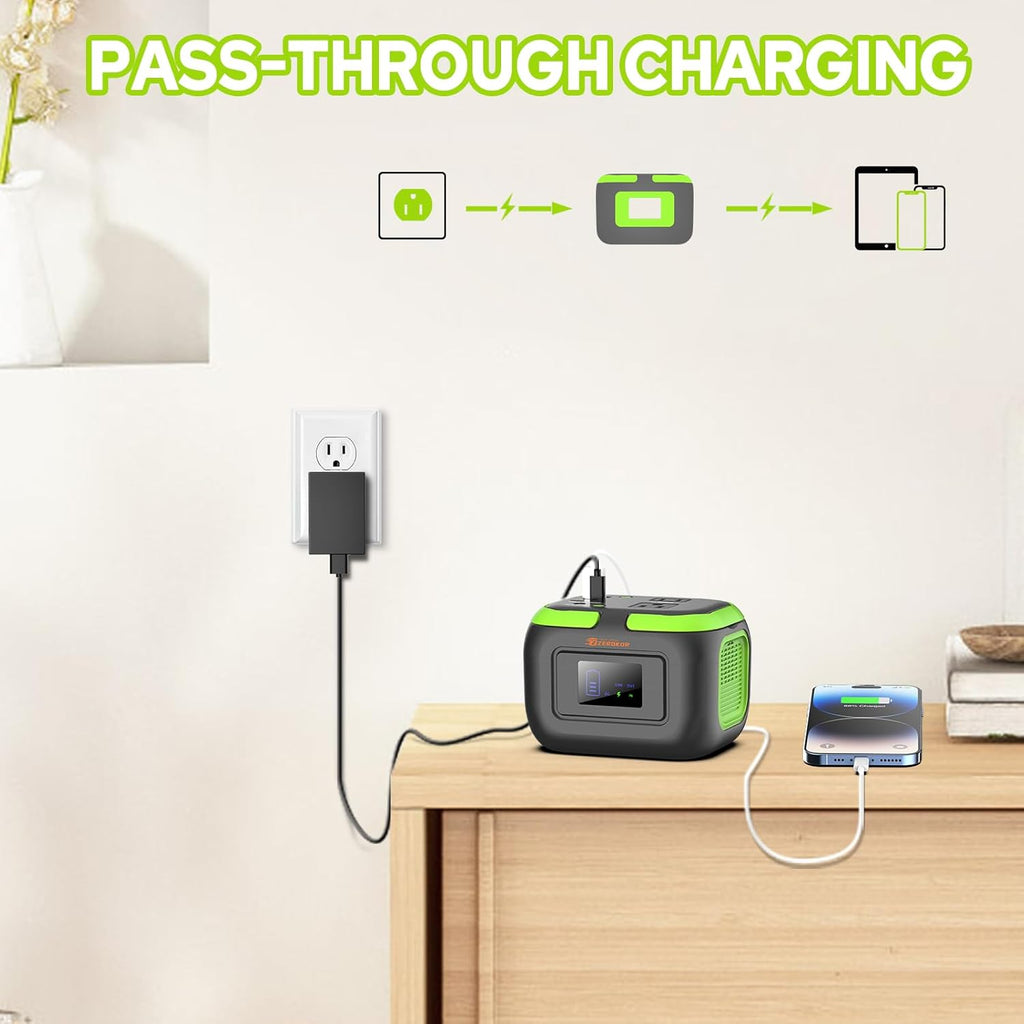 Portable Power Station for Camping and Emergency Backup Charging Devices