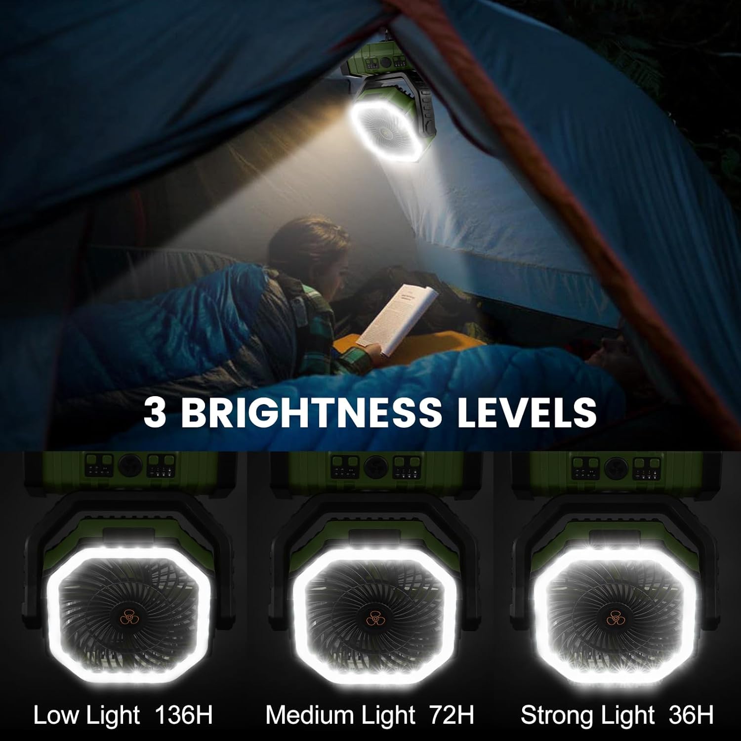 Portable Rechargeable Fan for Home, Office, and Camping