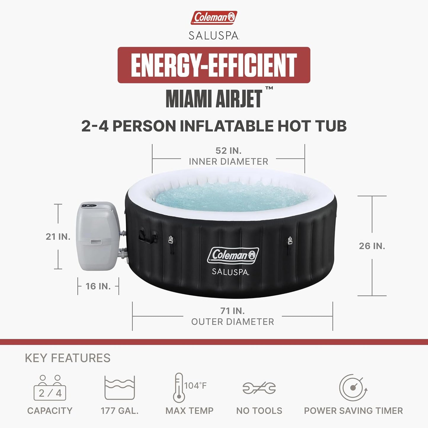 Portable Inflatable Hot Tub Spa for Backyard and Outdoor Relaxation