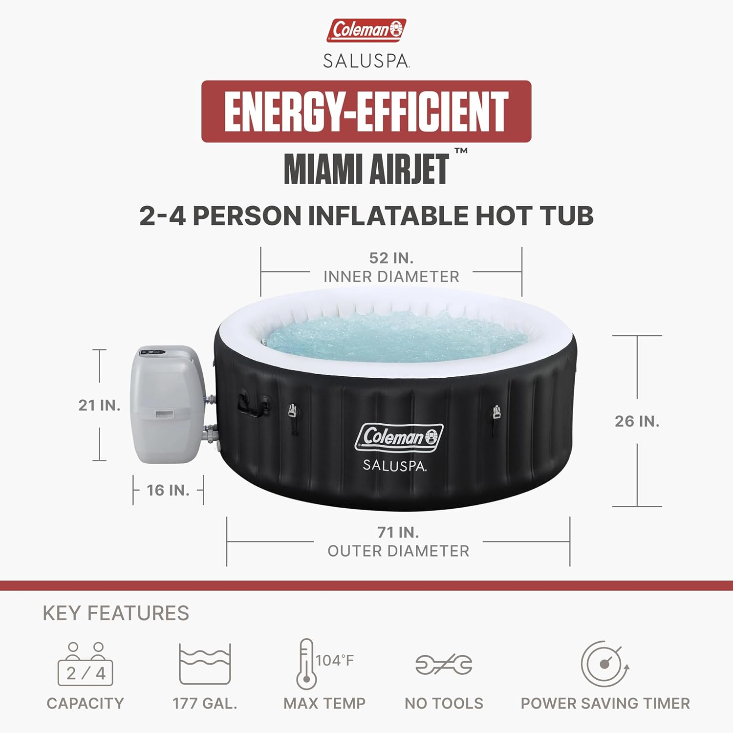 Portable Inflatable Hot Tub Spa for Backyard and Outdoor Relaxation