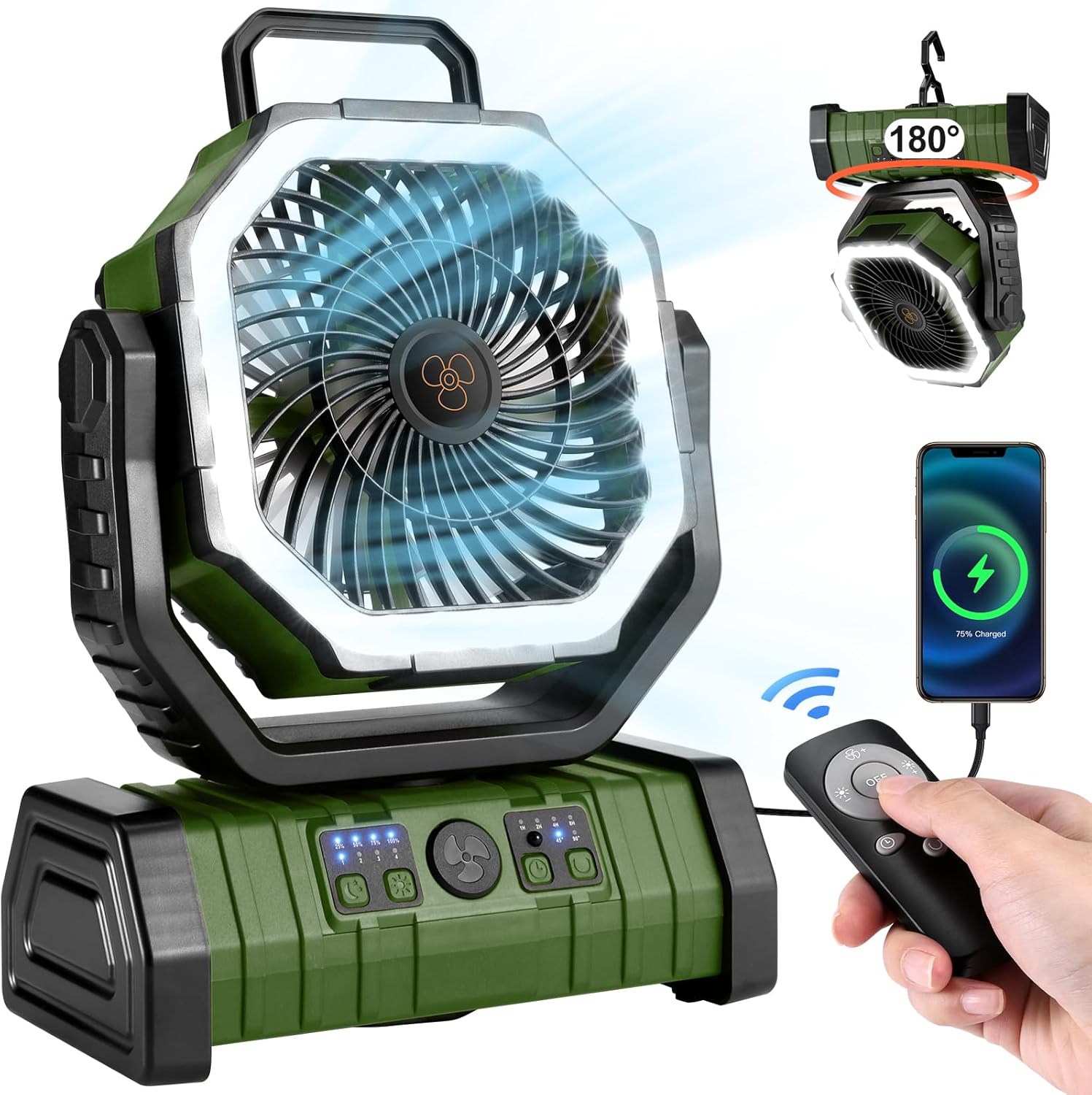 Portable Rechargeable Fan for Home, Office, and Camping