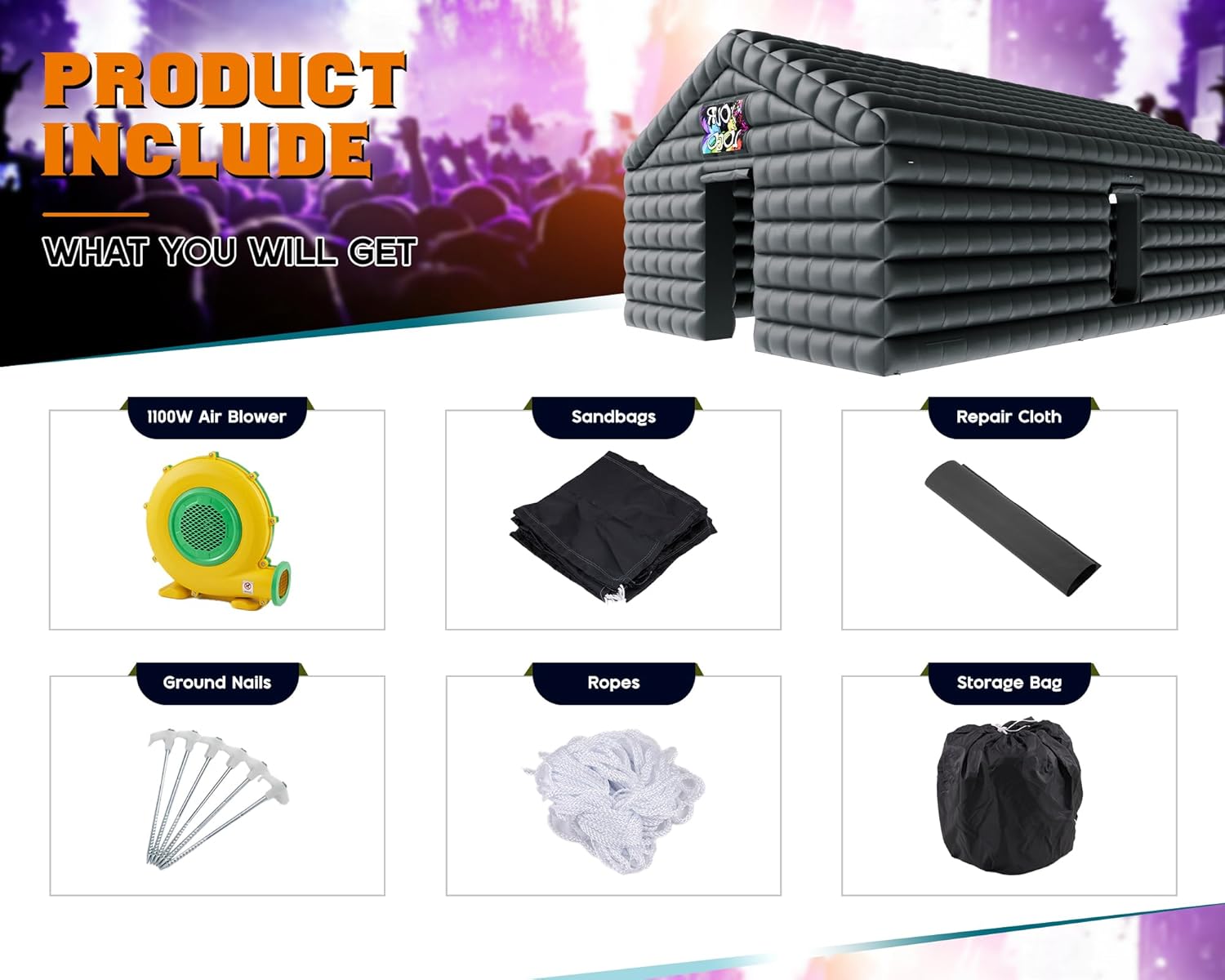 Inflatable Party Club Tent for Outdoor Events and Private Celebrations