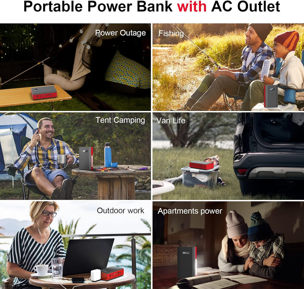 Foldable Portable Power Station with Multiple Outputs for Camping and Emergency Use
