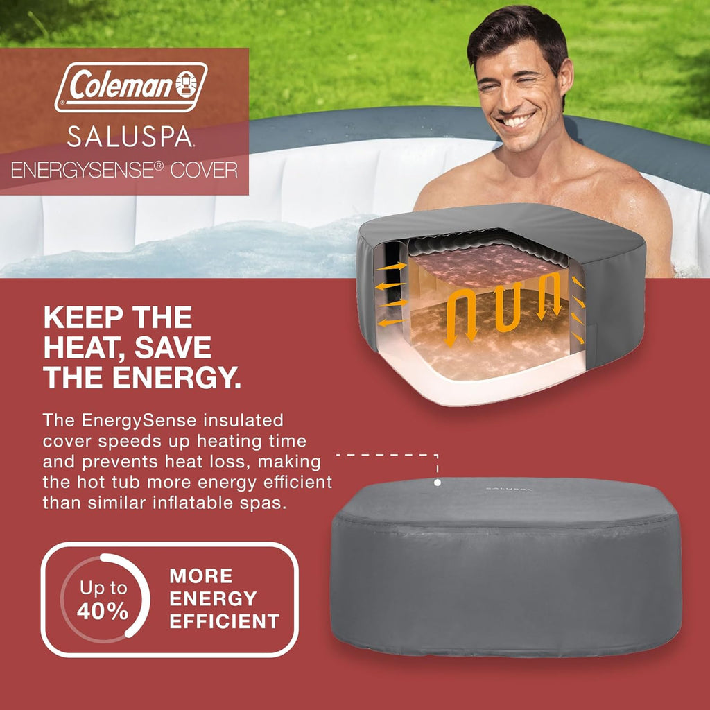 Inflatable Outdoor Hot Tub Spa for 4–6 People with Heated Bubble Massage