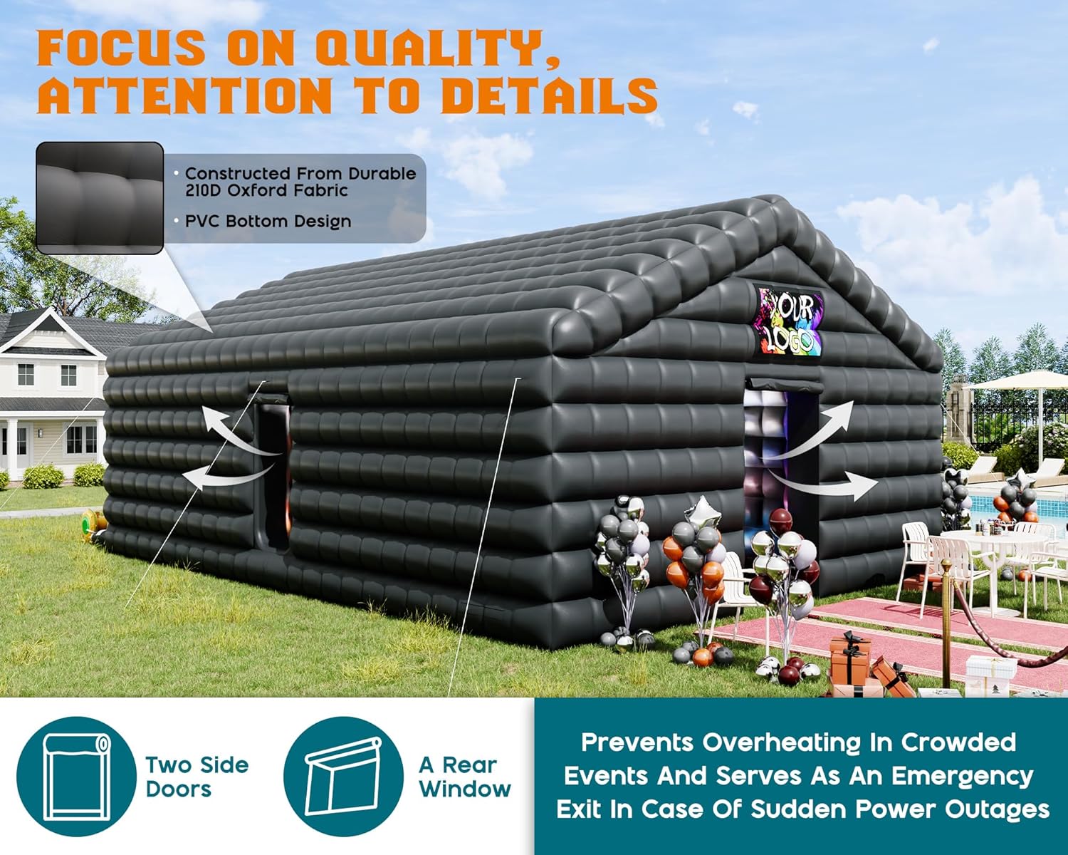 Inflatable Party Club Tent for Outdoor Events and Private Celebrations
