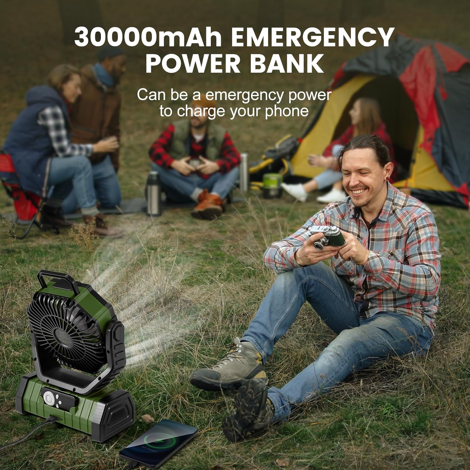 Portable Rechargeable Fan for Home, Office, and Camping