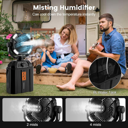 Portable 30000mAh Rechargeable Oscillating Fan – Handheld & Desktop