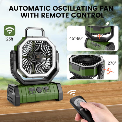 Portable Rechargeable Fan for Home, Office, and Camping