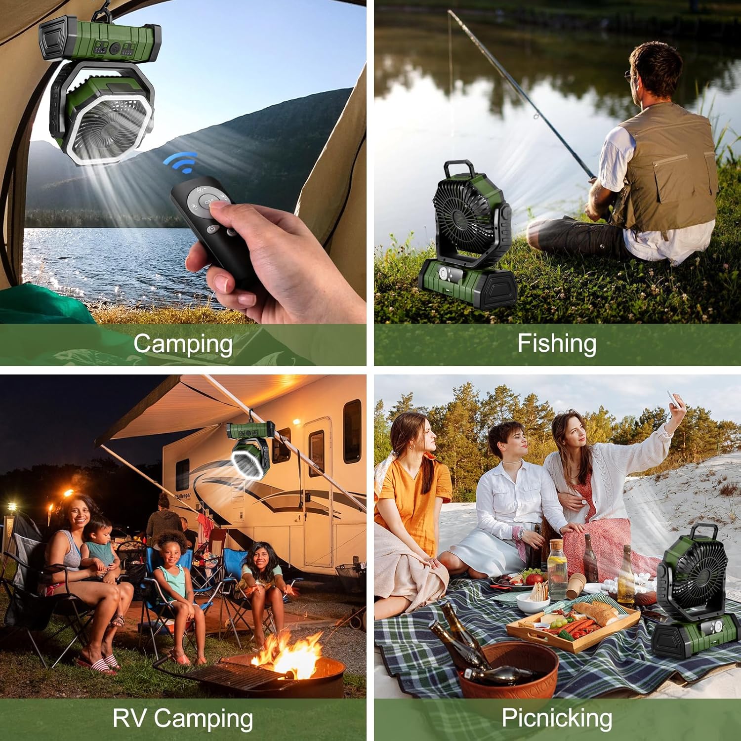 Portable Rechargeable Fan for Home, Office, and Camping